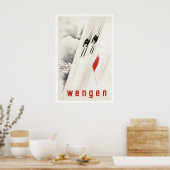 Wengen Grindelwald Switzerland Vintage Ski Poster ポスター (キッチン)