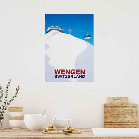 Wengen Ski Resort Switzerland ポスター (キッチン)