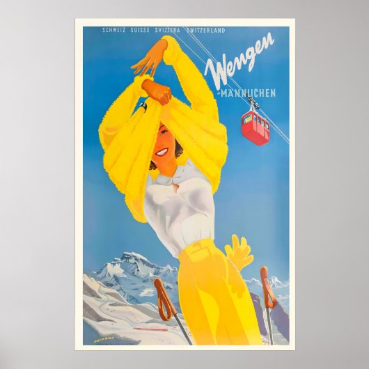 Wengen Swiss Suisse Switzerland Mountains Alps ポスター (正面)