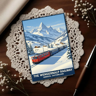 Wengen, Switzerland: 1960s Vintage Travel ポストカード