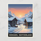 Wengen, Switzerland: 1960s Vintage Travel ポストカード (正面)