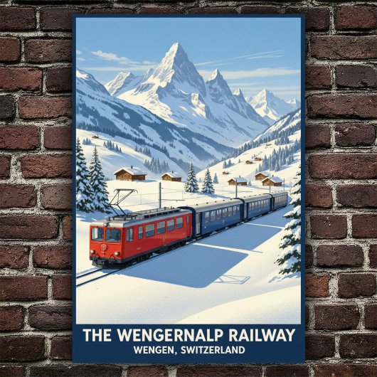 Wengen, Switzerland: 1960s Vintage Travel Poster ポスター