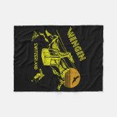 Wengen Switzerland Retro Skiing Tee  フリースブランケット (正面(横))