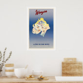 Wengen Switzerland Vintage Ski Poster ポスター (キッチン)