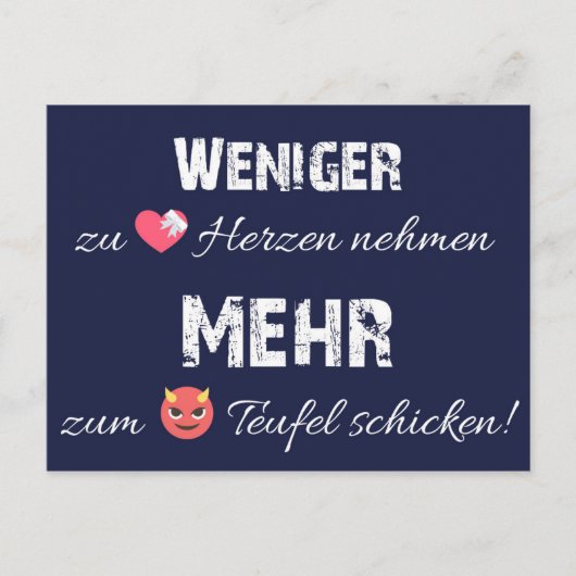 Weniger zu Herzen - mehr zum Teufel! ポストカード (正面)