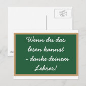 Wenn du das lesen kannst - danke deinem Lehrer! ポストカード (正面/裏面)