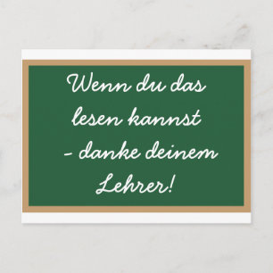 Wenn du das lesen kannst - danke deinem Lehrer! ポストカード