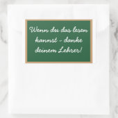 Wenn du das lesen  kannst - danke  deinem Lehrer! 長方形シール (バッグ)