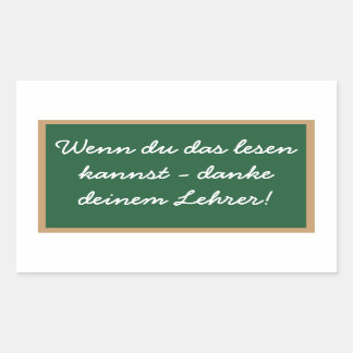 Wenn du das lesen  kannst - danke  deinem Lehrer! 長方形シール
