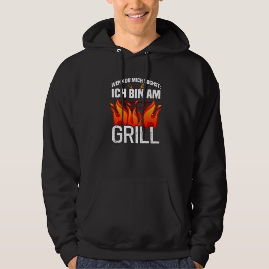 Wenn du mich sucht ich bin am Grill パーカ (正面)