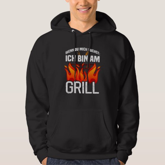 Wenn du mich sucht ich bin am Grill パーカ (正面)