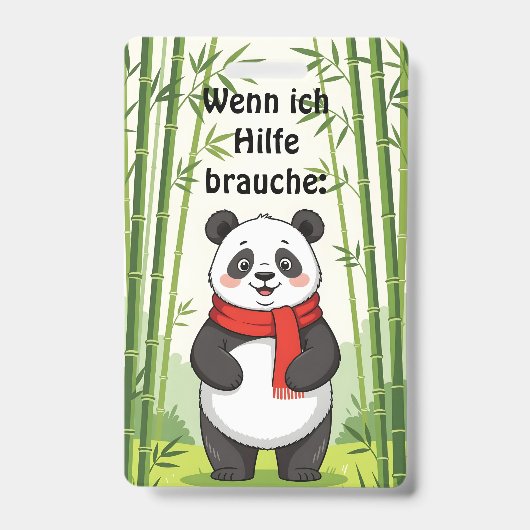 "Wenn ich Hilfe brauche:" Ausweis バッジ (Front)