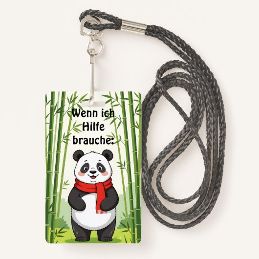 "Wenn ich Hilfe brauche:" Ausweis バッジ (正面ランヤード)