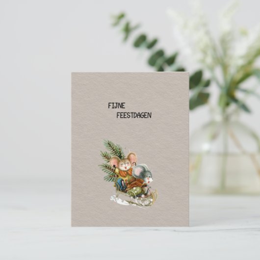 Wenskaart (10,8 x 14,2 cm) - Fijne Feestdagen ポストカード (スタンド正面)