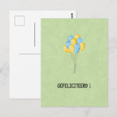 Wenskaart (10,8 x 14,2 cm) - Gefeliciteerd ポストカード (正面/裏面)