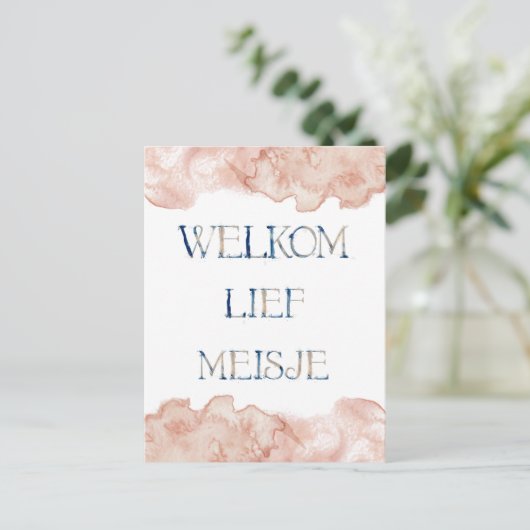Wenskaart (10,8 x 14,2 cm) - Welkom Lief Meisje ポストカード (スタンド正面)