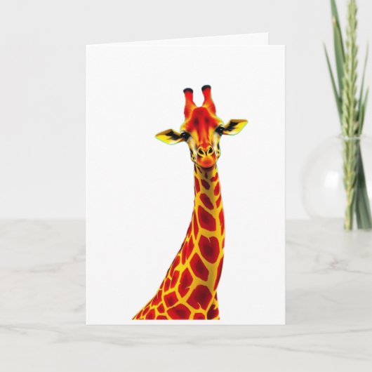 Wenskaart Giraf / Card with Giraffe カード (正面)