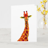 Wenskaart Giraf / Card with Giraffe カード (黄色い花)