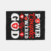 Wer Couple Wered By God Christian Couples Matching フリースブランケット (正面(横))