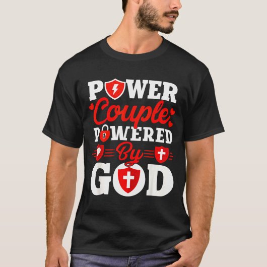 Wer Couple Wered By God Christian Couples Matching Tシャツ (正面)