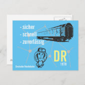 Werbedesign Reiseverkehr Deutsche Reichsbahn DDR ポストカード (正面/裏面)