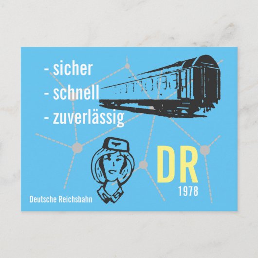 Werbedesign Reiseverkehr Deutsche Reichsbahn DDR ポストカード (正面)