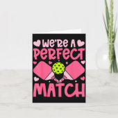 We're A Match Ckleball Couple Paddle Hearts Valent カード (正面)