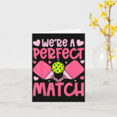 We're A Match Ckleball Couple Paddle Hearts Valent カード (黄色い花)