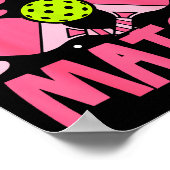 We're A Match Ckleball Couple Paddle Hearts Valent ポスター (角)