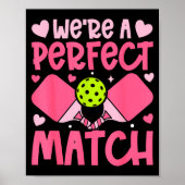 We're A Match Ckleball Couple Paddle Hearts Valent ポスター (正面)
