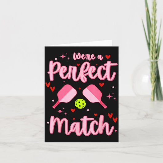 We're A Perfect Match Funny Ckleball Valentines Da カード (正面)