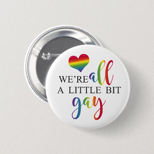 "We're all a little bit gay" button 缶バッジ (正面&裏面)