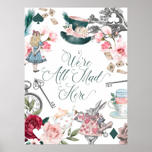 We're All Made Here | Alice In Wonderland Collage ポスター (正面)