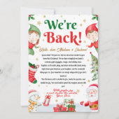We're Back Elf Arrival Letter Elves Christmas 招待状 (正面)