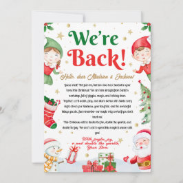 We're Back Elf Arrival Letter Elves Christmas 招待状