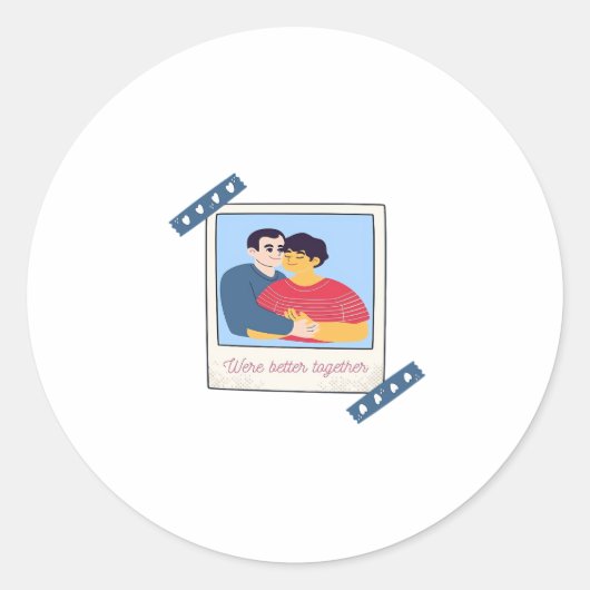 Were Better Together Graphic Minimal Design  ラウンドシール (正面)