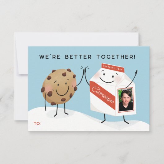 We're Better Together Milk and Cookies Valentine 招待状 (正面)