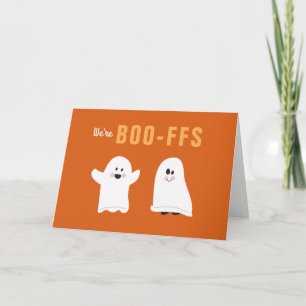 We're BOO-FFS かわいいお化けのBFFハロウィン カード