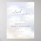 We're Cloud 9 Dreamy Clouds Baby Shower Welcome ポスター (正面)