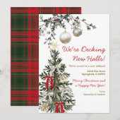 We're Decking New Halls Christmas Tree New Home 招待状 (正面/裏面)