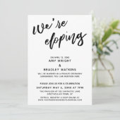 We're Eloping シンプル モダン 手書き タイポグラフィー 招待状 (スタンド正面)