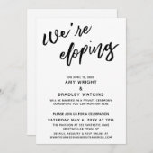 We're Eloping シンプル モダン 手書き タイポグラフィー 招待状 (正面/裏面)