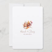 We're Eloping Colorful Fall Floral Reception 招待状 (裏面)