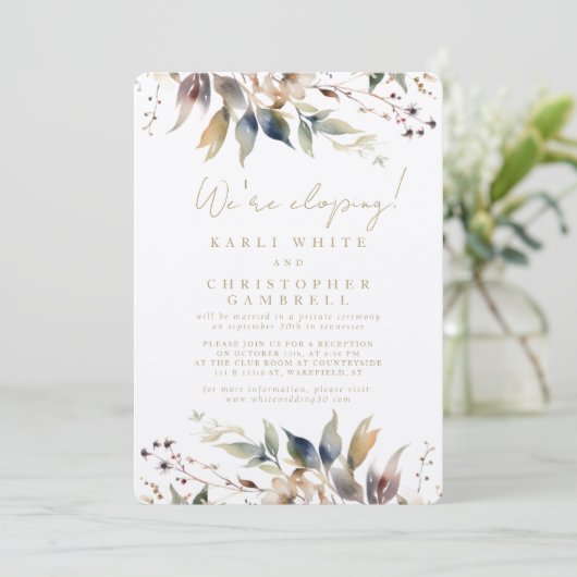 We're Eloping Painted Autumn Leaves Reception  招待状 (スタンド正面)