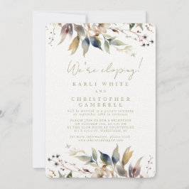 We're Eloping Painted Autumn Leaves Reception  招待状