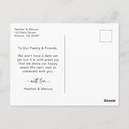 We're Engaged 3 Photo Script Postcard ポストカード (裏面)