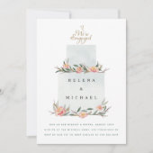 We're Engaged Cake Engagement Party 招待状 (正面)