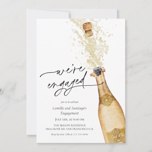 We're Engaged Couples Engagement Party Invitation 招待状 (正面)