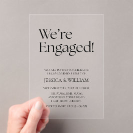 We're Engaged Minimalist Engagement Party アクリル招待状