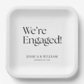 We're Engaged Minimalist Engagement Party ペーパープレート (正面)